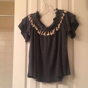 Cut cotton off the shoulder Top